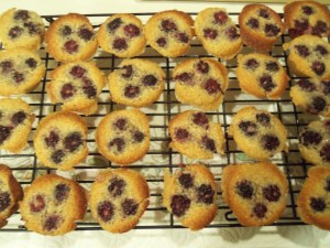 Blackberry Financiers on Cooling Rack