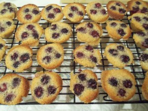 Blackberry Financiers on Cooling Rack