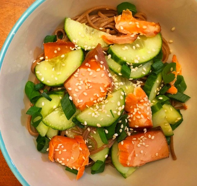 Smoked Salmon Soba Noodle Salad